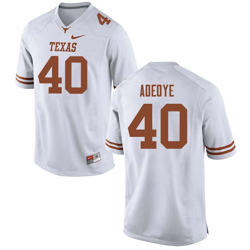 Men #40 Ayodele Adeoye Texas Longhorns College Football Jerseys Sale-White